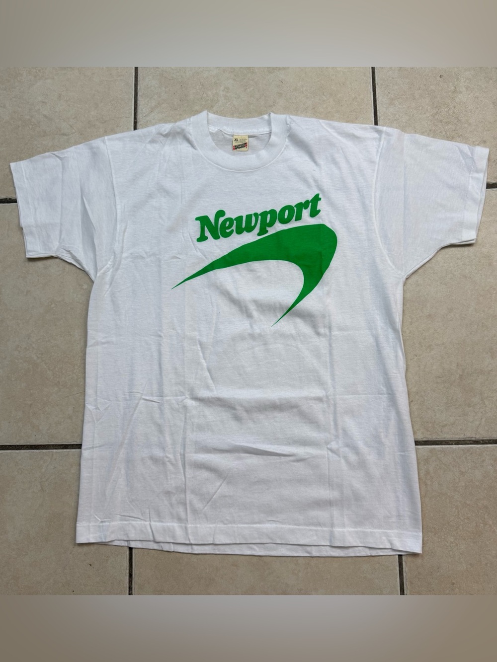 NWOT Vintage 80s Newport Cigarettes Screen Stars White Promo T-Shirt Men's XL